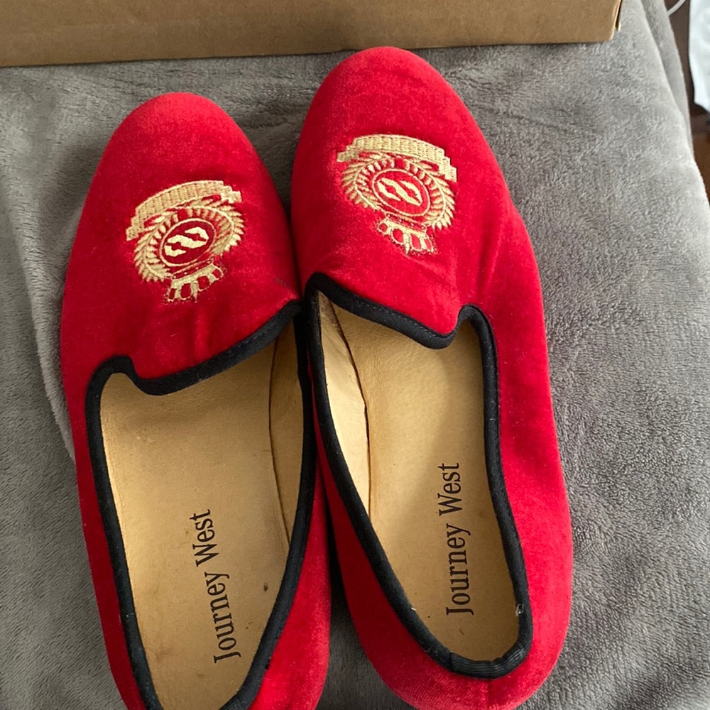 Journey west red loafers